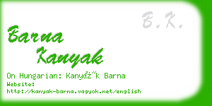 barna kanyak business card